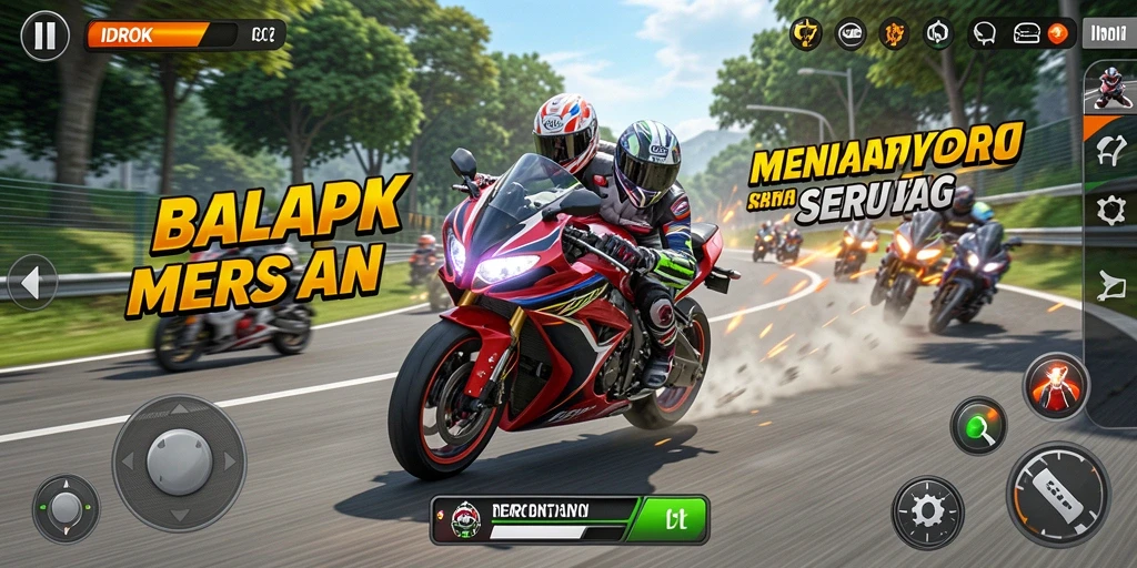 Gameplay balapan motor yang seru dan menantang di IDROK.